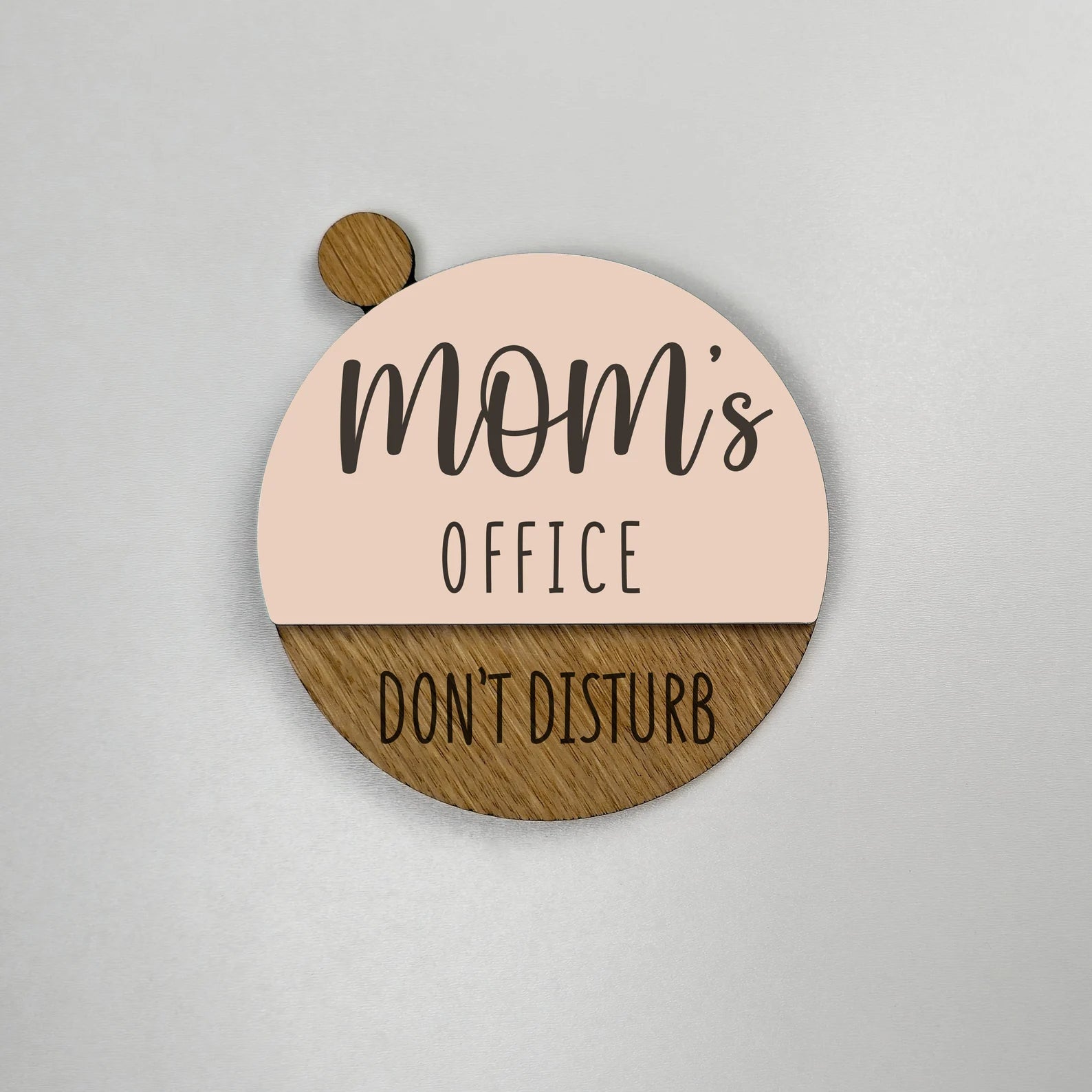 Customizable Flip-Style Door Sign – "Mom’s Office" / Personalized Two-Tone Wood Plaque