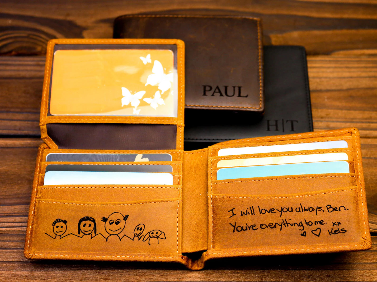 Premium Personalized Men's Leather Wallet – Genuine Handcrafted Bifold with Custom Engraved Initials