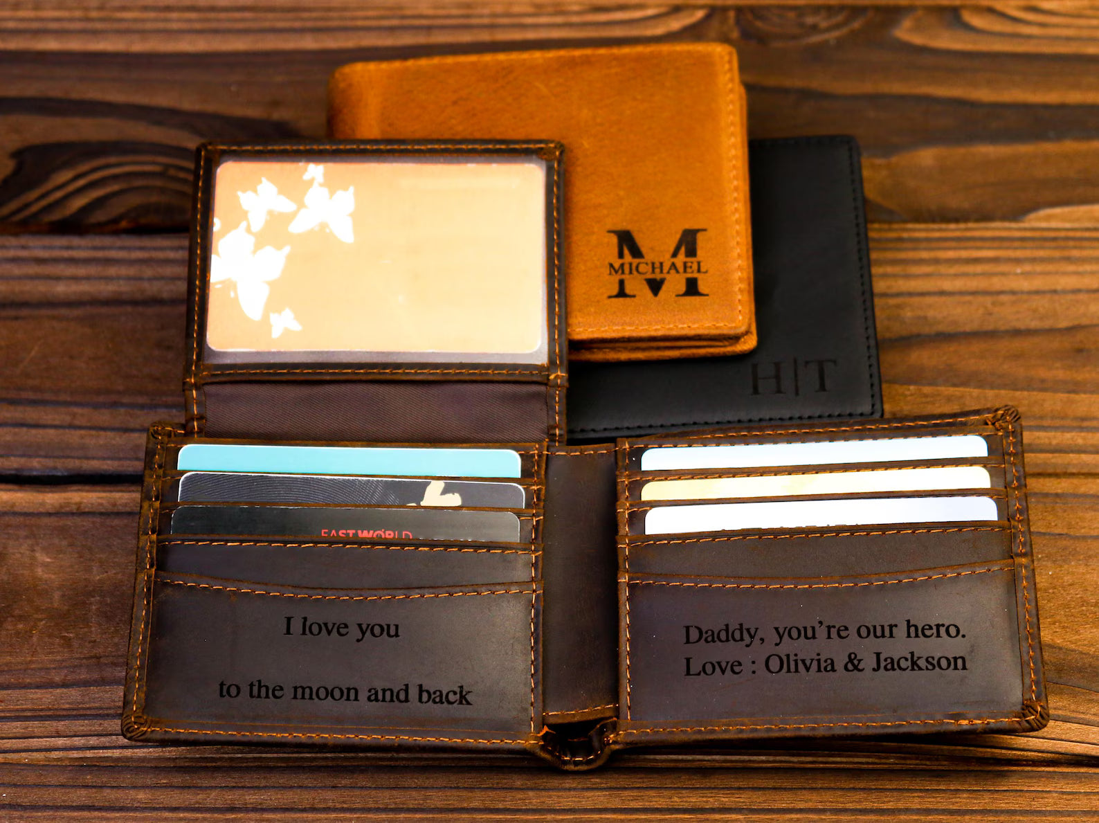 Premium Personalized Men's Leather Wallet – Genuine Handcrafted Bifold with Custom Engraved Initials