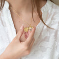 The Golden Glow: Personalized Heart Locket Necklace