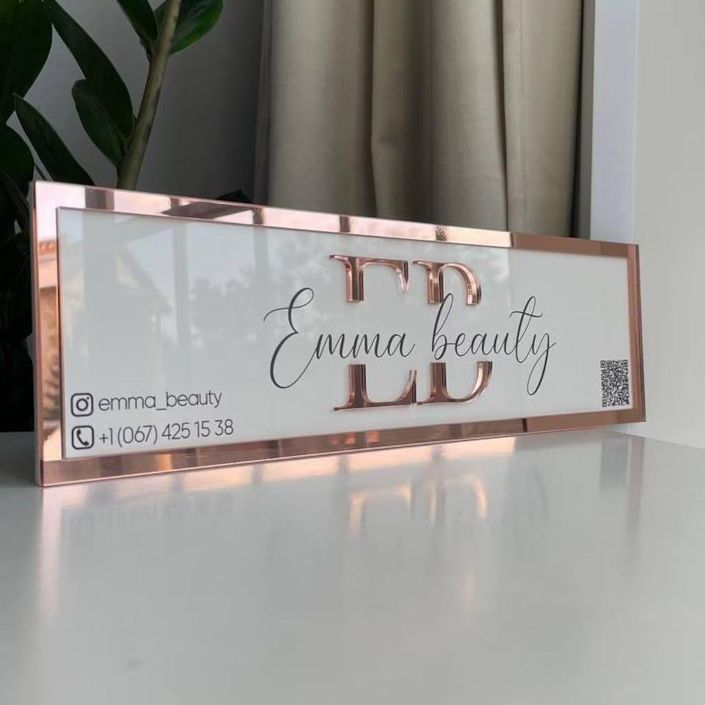 Customized Acrylic House Name Plate with Number & QR Code