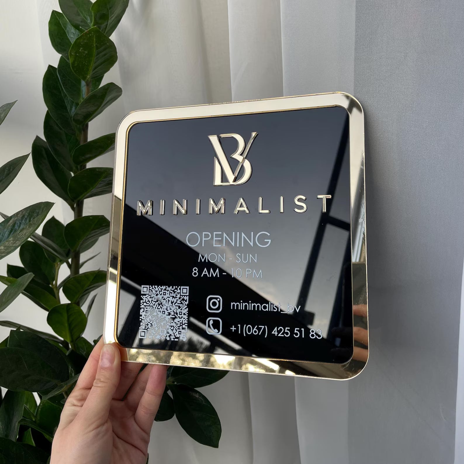 Customized Acrylic House Name Plate with Number & QR Code