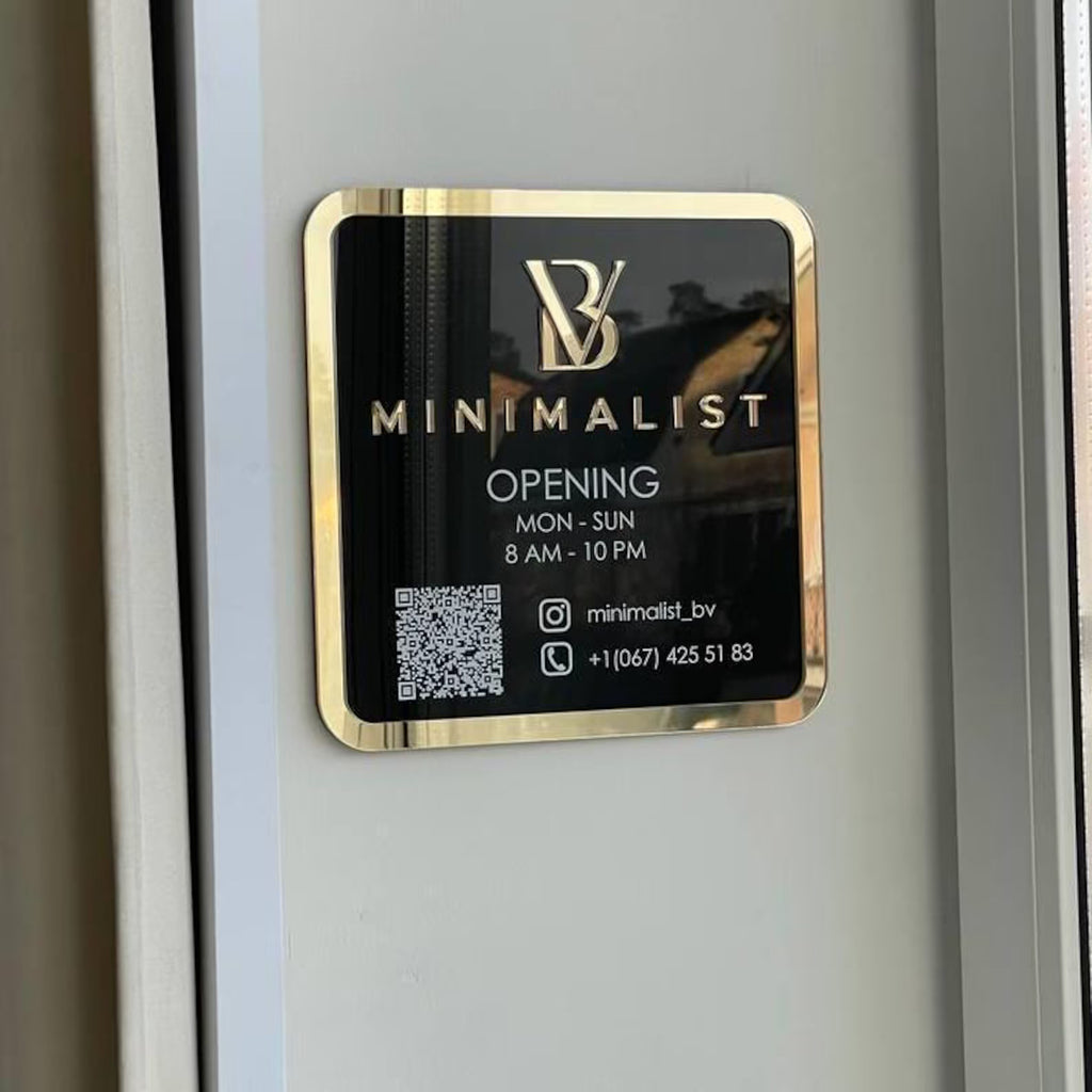 Customized Acrylic House Name Plate with Number & QR Code