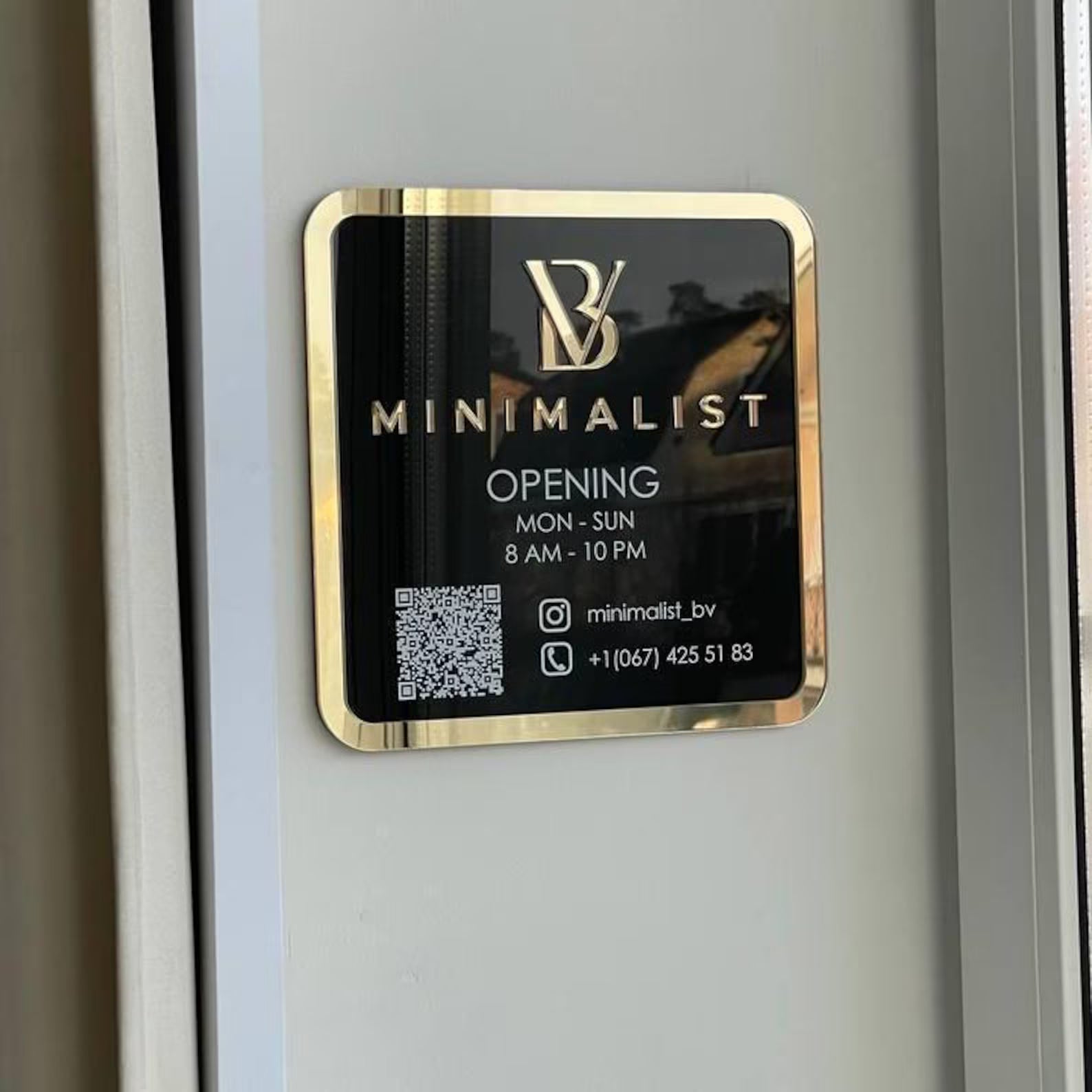 Customized Acrylic House Name Plate with Number & QR Code