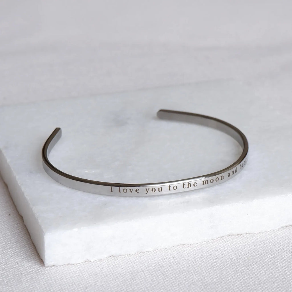 Fancy Personalized Engraved Stainless Steel Bracelet – Unisex Cuff Bracelet