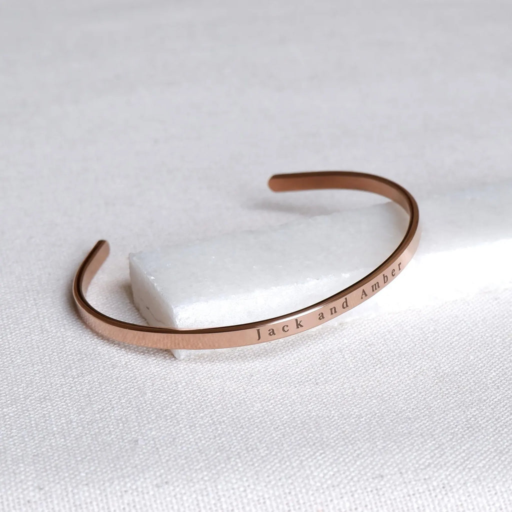 Fancy Personalized Engraved Stainless Steel Bracelet – Unisex Cuff Bracelet
