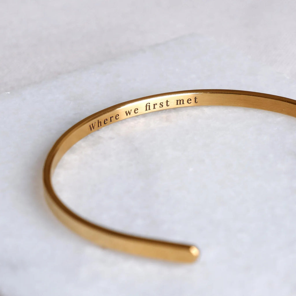 Fancy Personalized Engraved Stainless Steel Bracelet – Unisex Cuff Bracelet