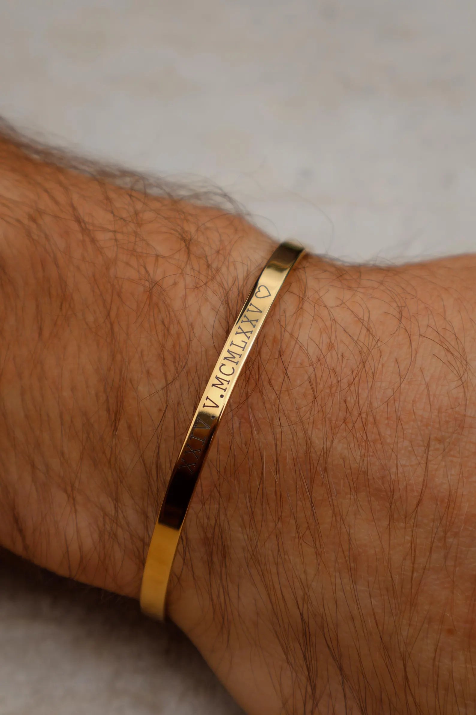 Customized Roman Date Stainless Steel Bracelet – Personalized Couple Bracelet for Men & Women