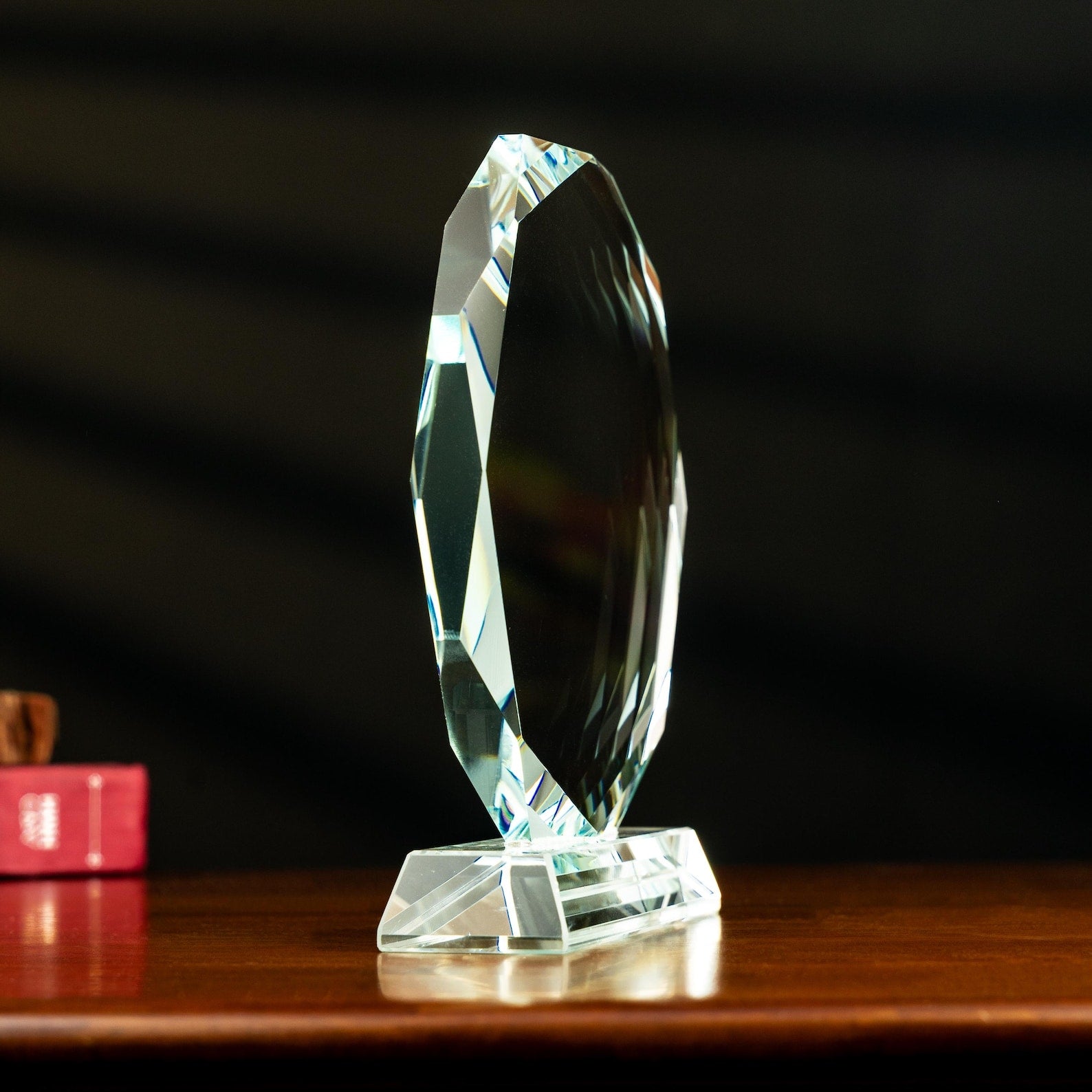 Premium Faceted Crystal Recognition Award | Custom Engraved Corporate Sponsorship Plaque