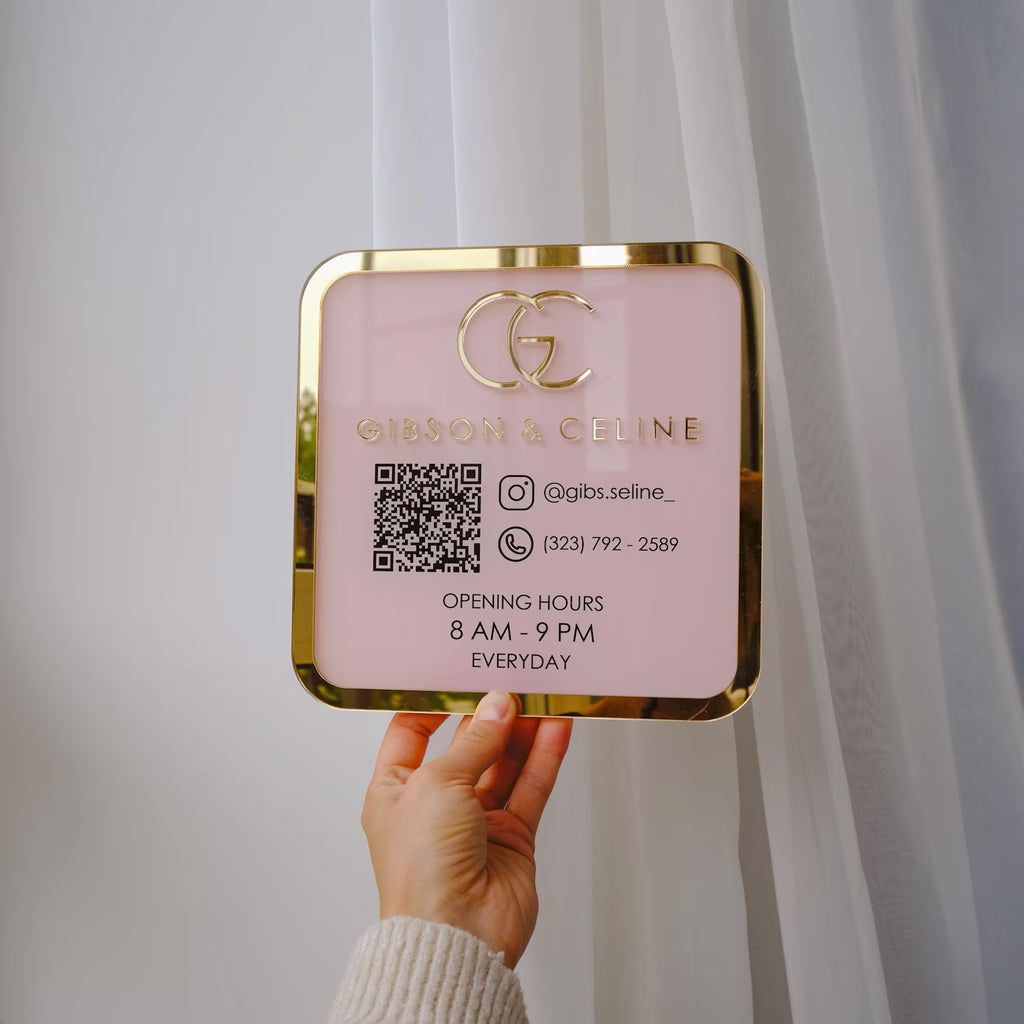 Customized Acrylic House Name Plate with Number & QR Code