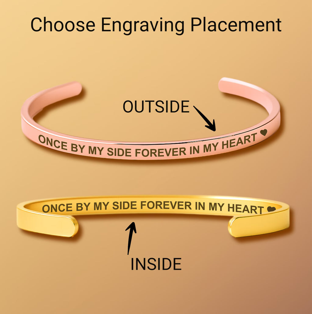 Stylish Personalized Steel Cuff Bracelet – Custom Engraving for Men & Women