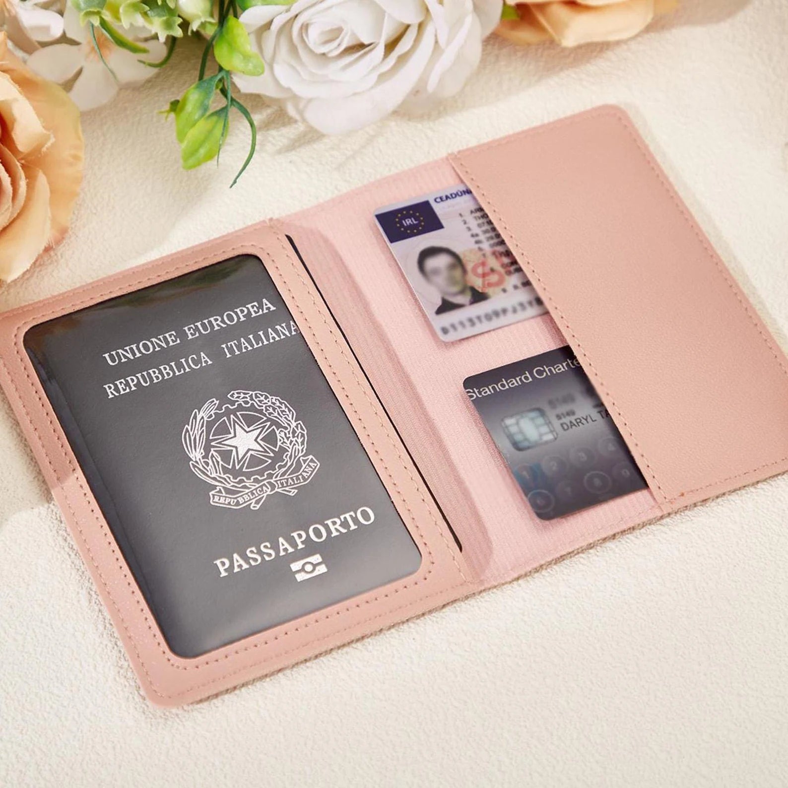 Personalized Floral Initial Passport Holder & Luggage Tag Set