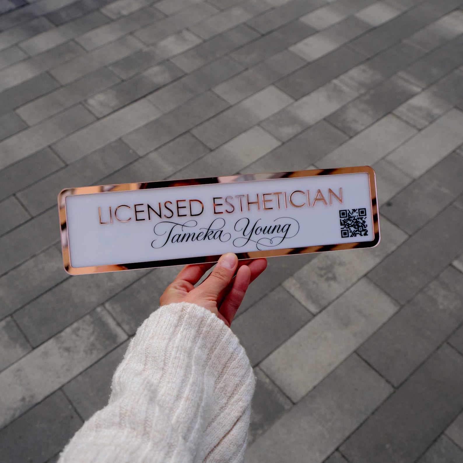 Customized Acrylic House Name Plate with Number & QR Code