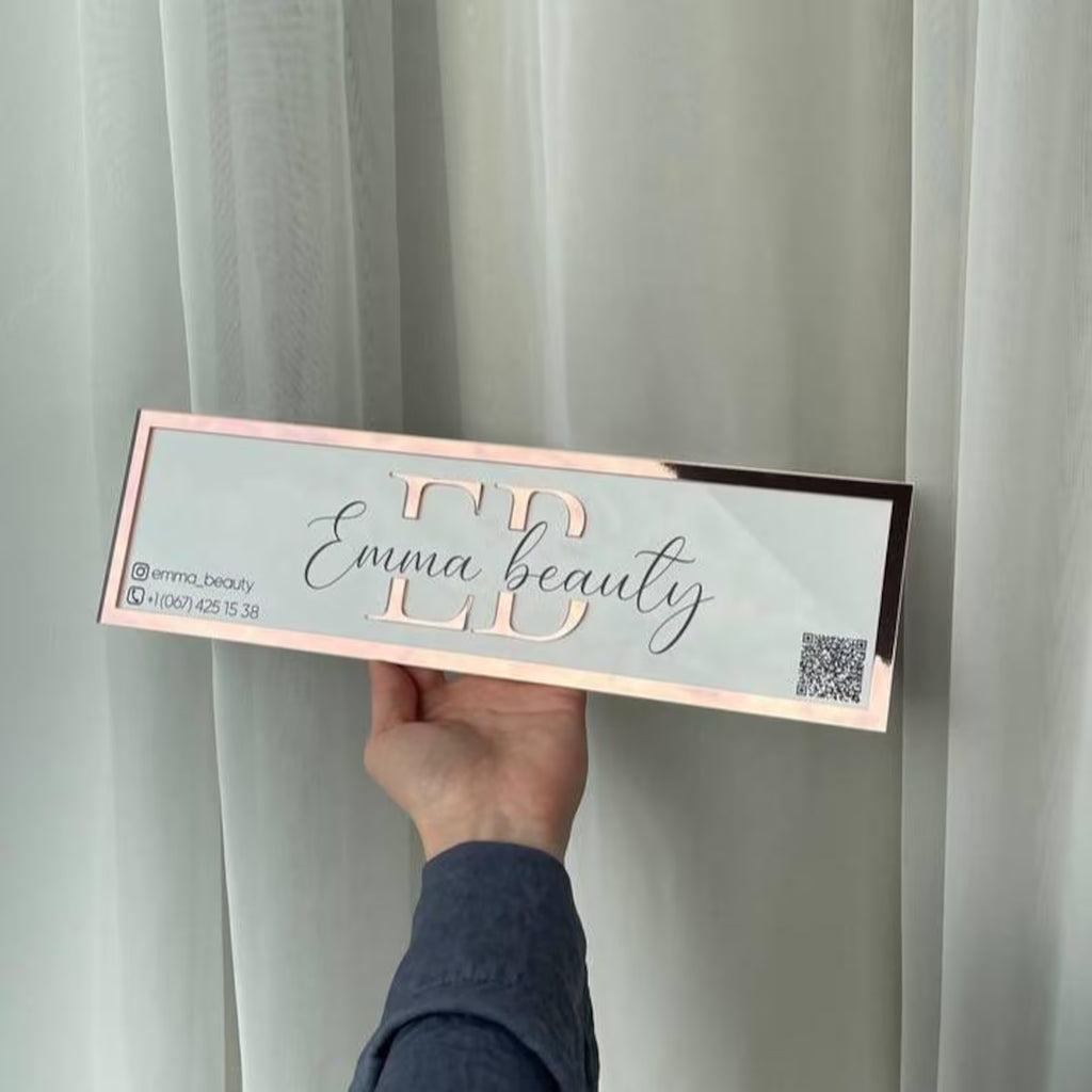 Customized Acrylic House Name Plate with Number & QR Code