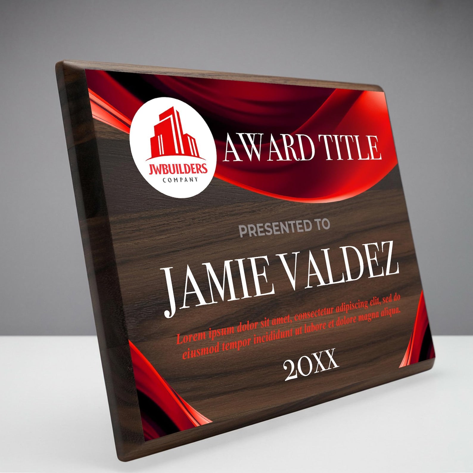 Premium Walnut Wood & Gold Geode Recognition Plaque | Personalized Photo Award with Emerald Marble AccentsPremium Walnut Wood & Gold Geode Recognition Plaque | Personalized Photo Award with Emerald Marble Accents