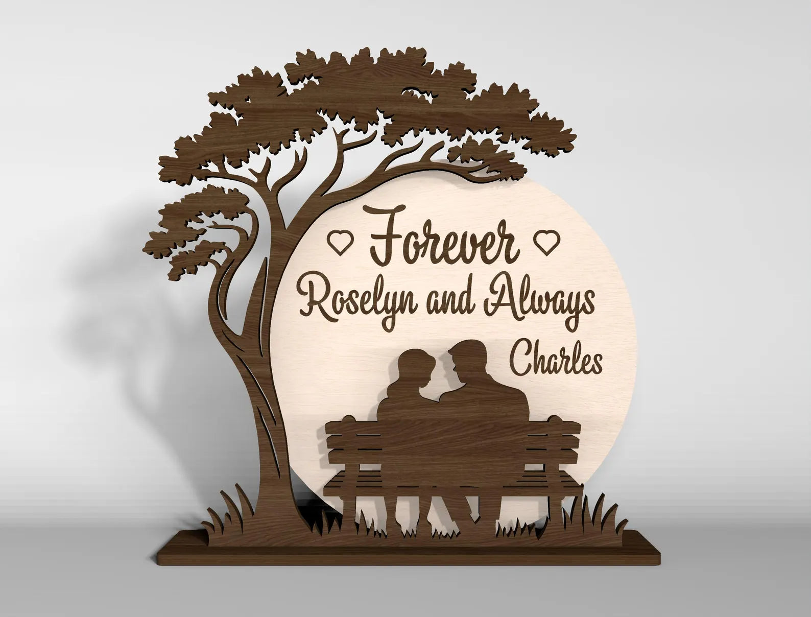 Personalized Laser-Cut 3D Romantic Couple Keepsake