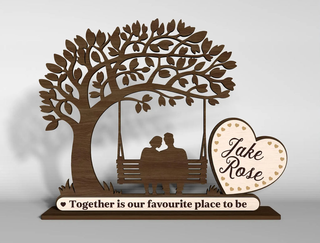 Personalized Laser-Cut 3D Romantic Couple Keepsake