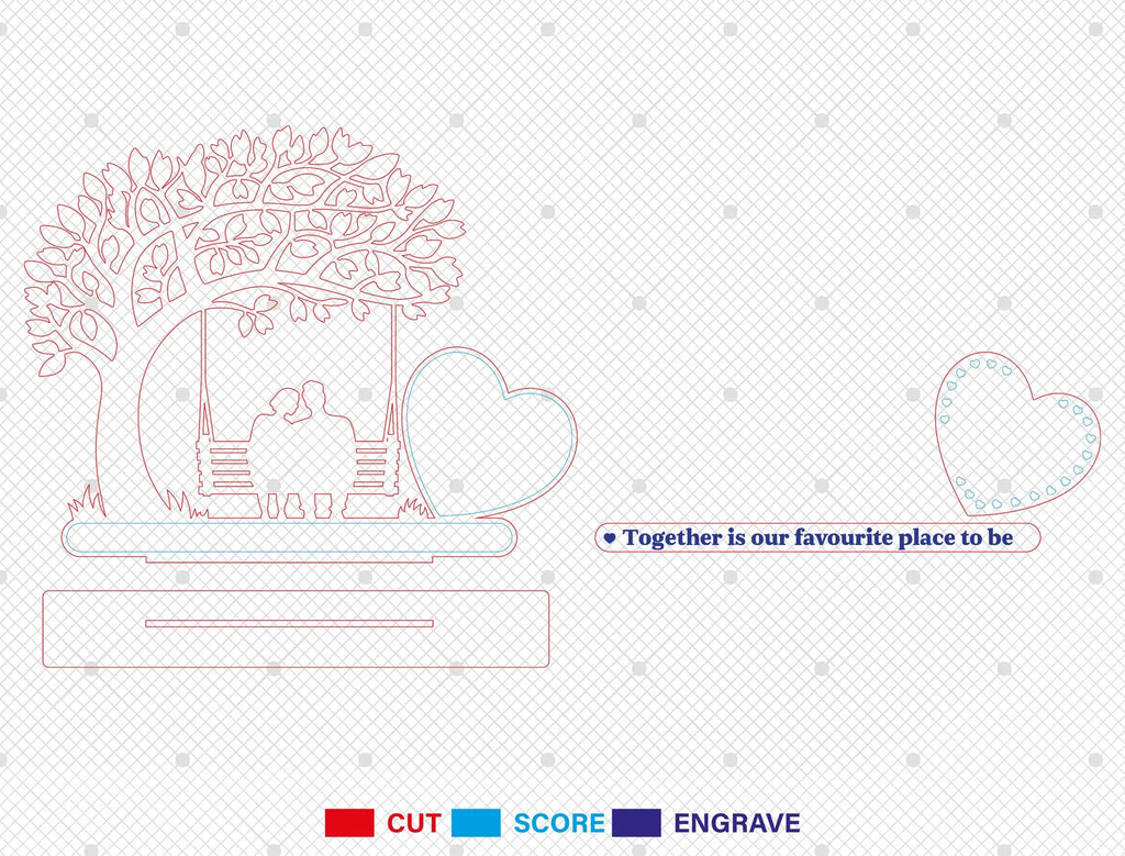 Personalized Laser-Cut 3D Romantic Couple Keepsake