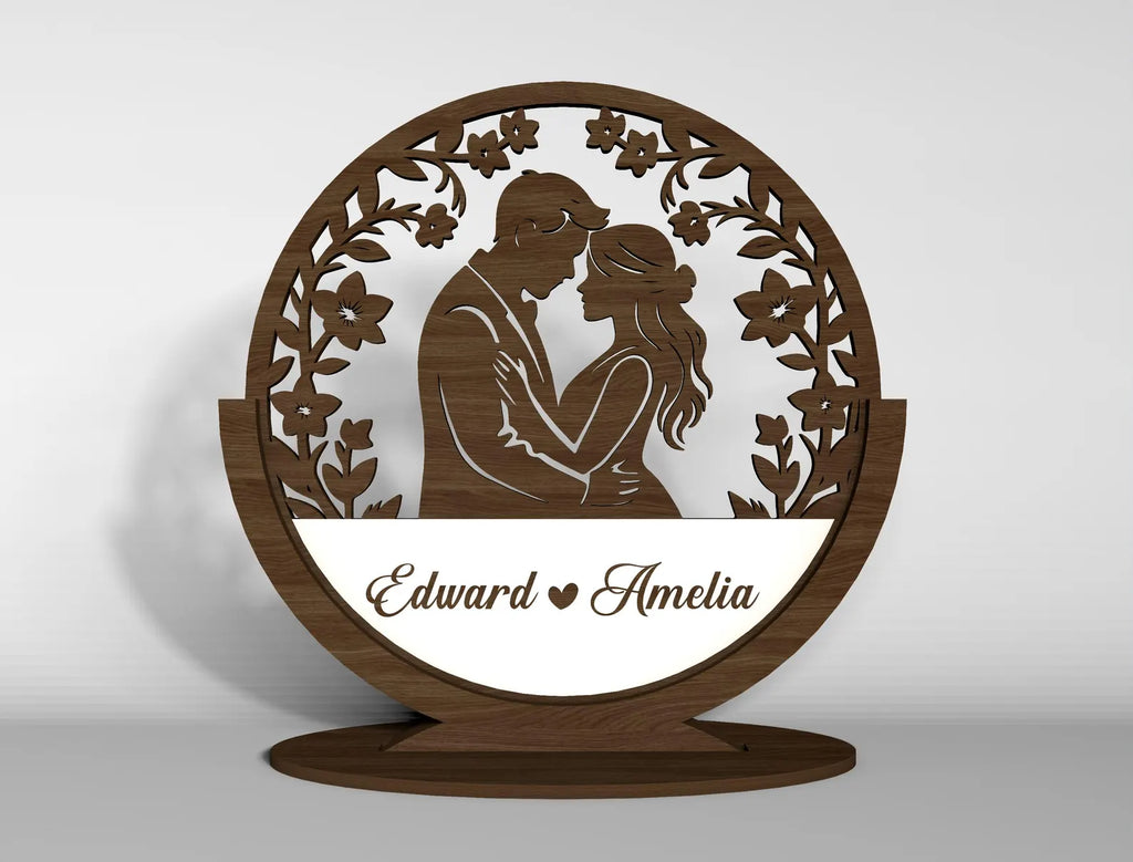 Personalized Laser-Cut 3D Romantic Couple Keepsake