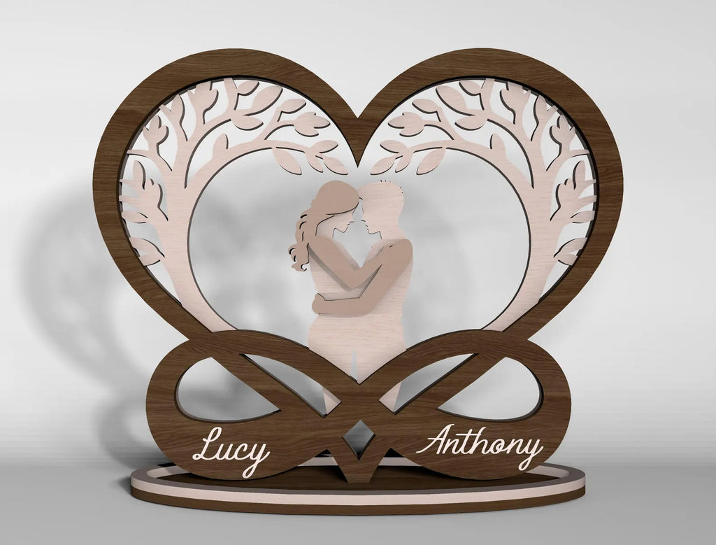 Personalized Laser-Cut 3D Romantic Couple Keepsake