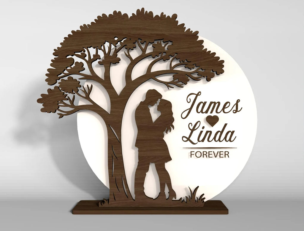 Personalized Laser-Cut 3D Romantic Couple Keepsake