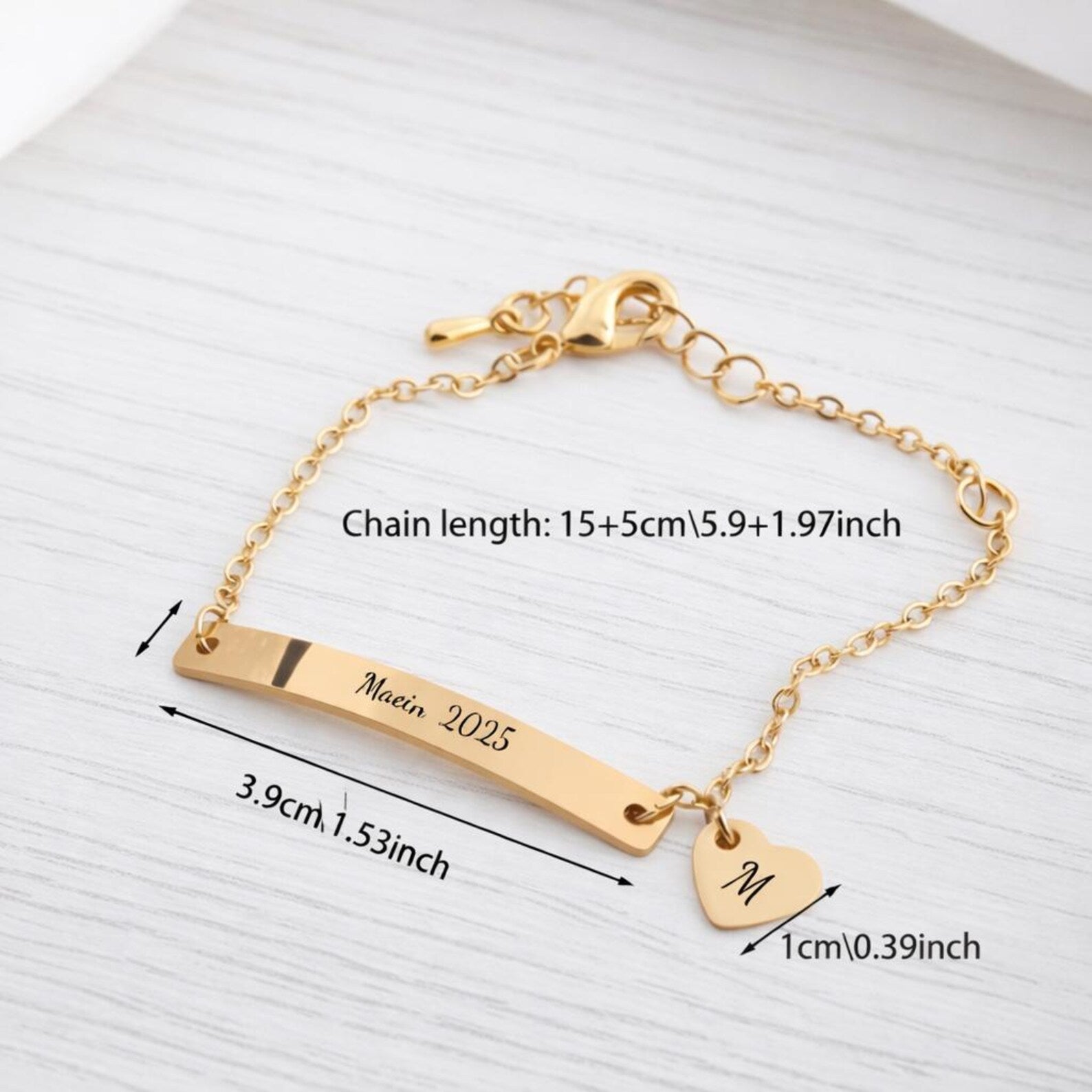 The Heartfelt Connection: Personalized Sterling Silver Bar Bracelet