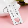 The Perfect Match: Personalized Puzzle Heart Couple's Keychain Set
