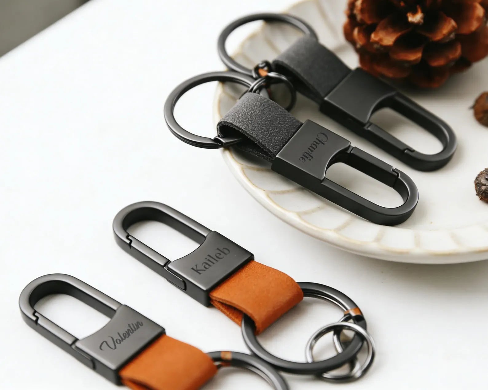 The Urban Stealth: Matte Black Personalized Tactical Carabiner Keychain