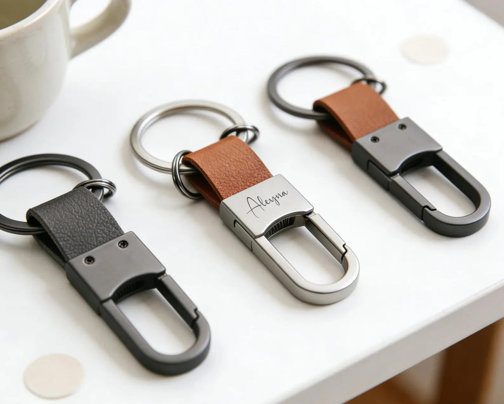 The Urban Stealth: Matte Black Personalized Tactical Carabiner Keychain