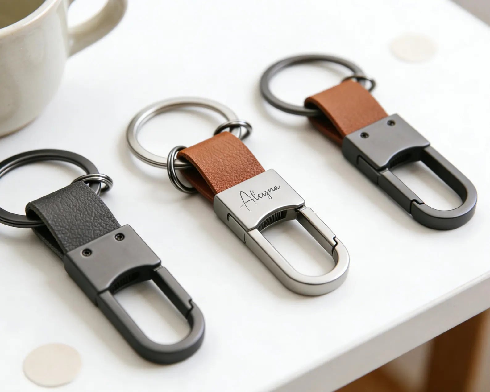 The Urban Stealth: Matte Black Personalized Tactical Carabiner Keychain