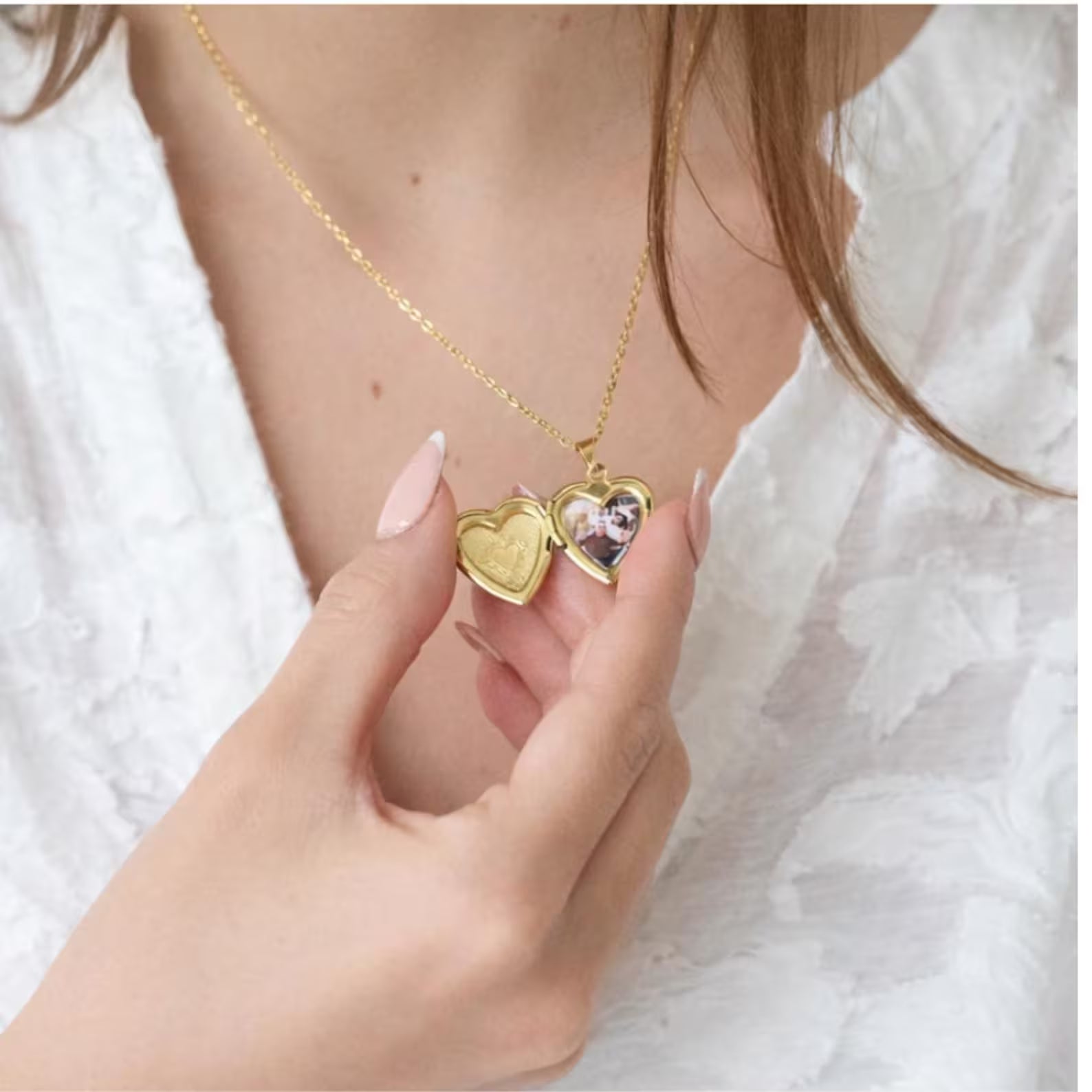 The Golden Glow: Personalized Heart Locket Necklace