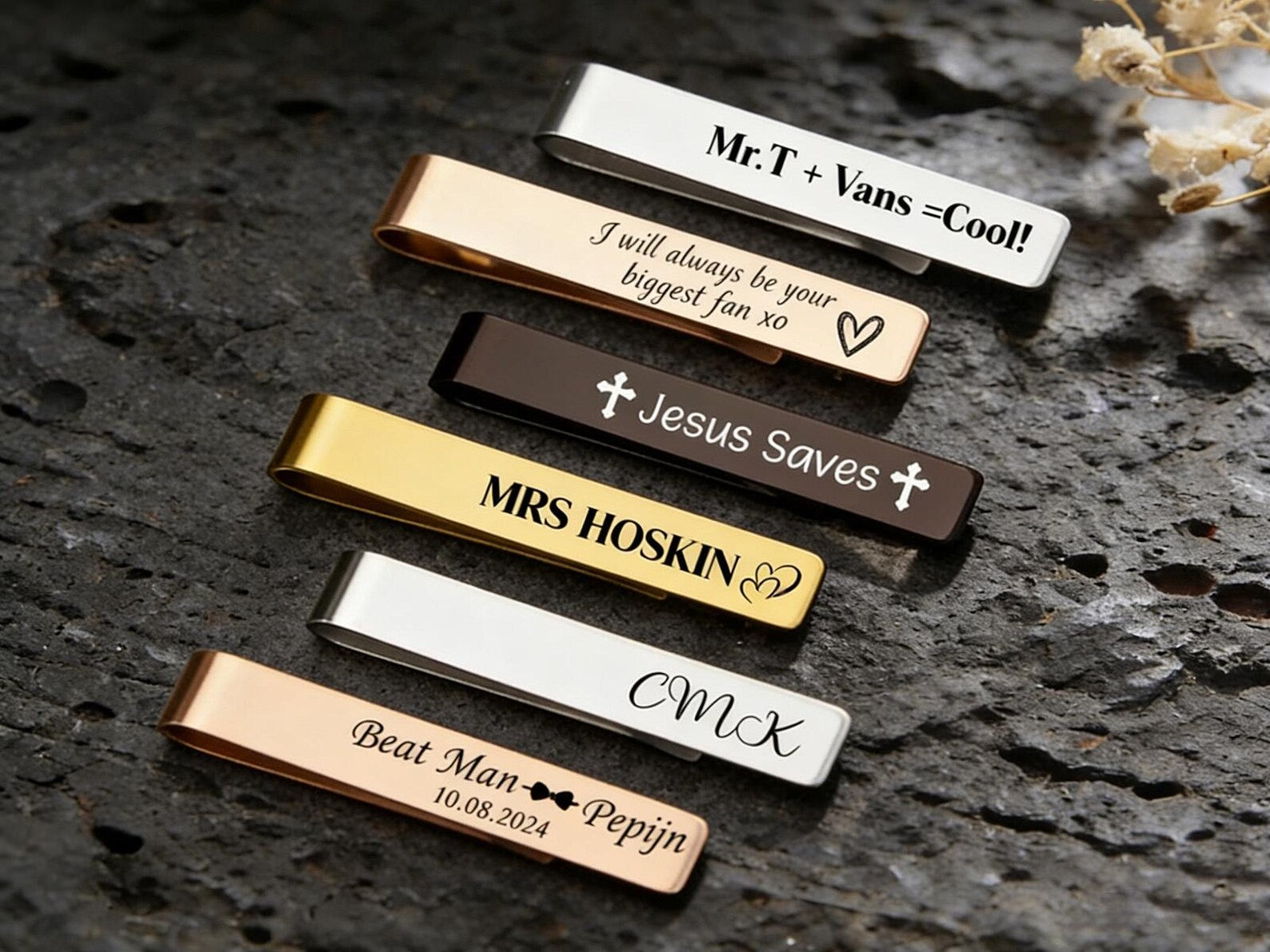 The Executive Signature: Personalized Premium Metal Tie Clip