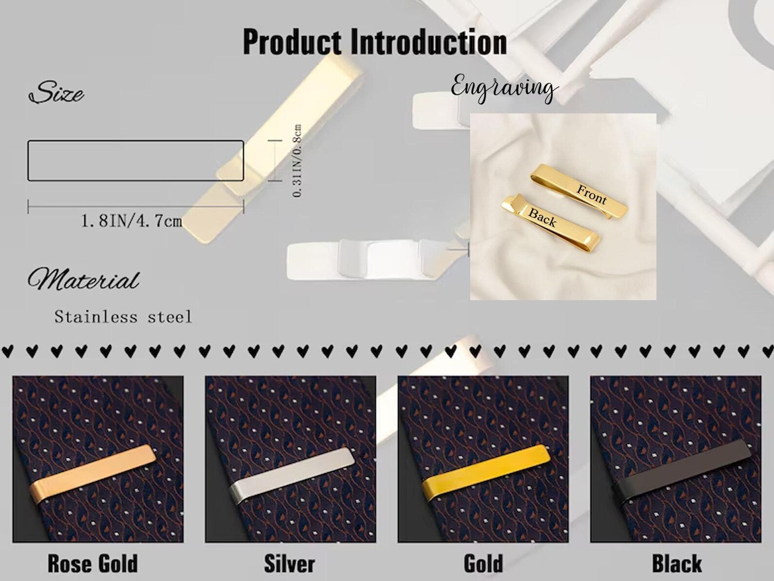 The Executive Signature: Personalized Premium Metal Tie Clip