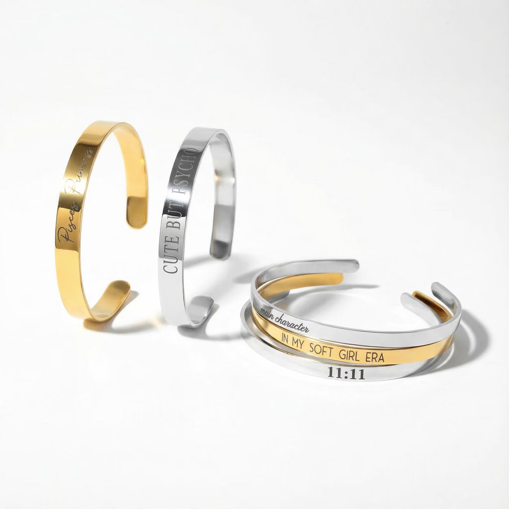 The Signature Cuff: Personalized Minimalist Statement Bracelet