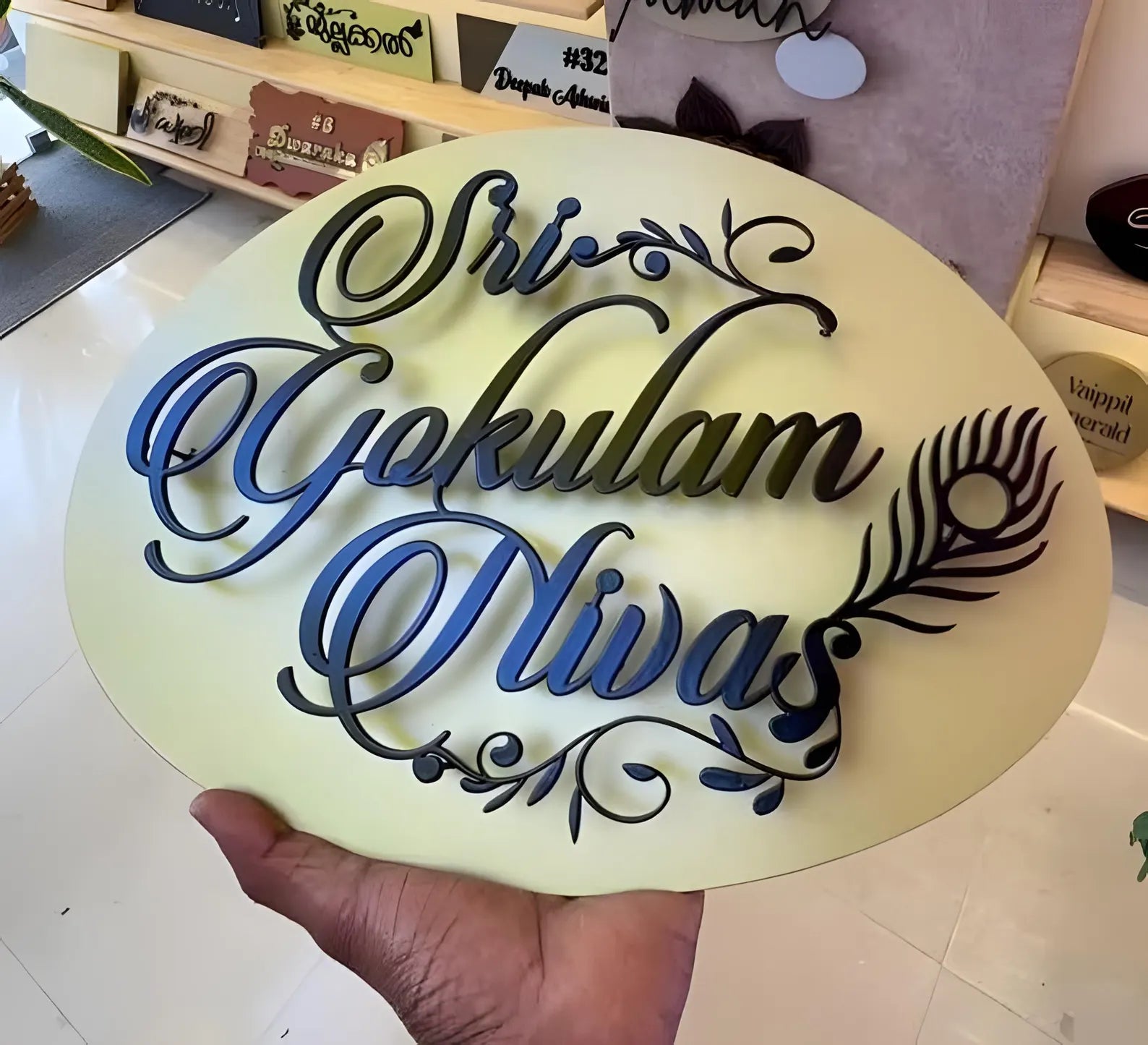 Premium Wooden Customized Signature Name Plate
