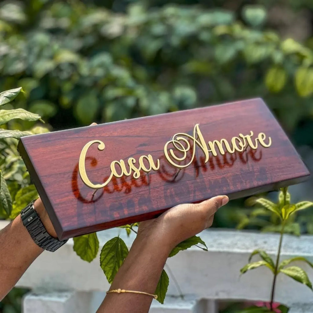 Premium Wooden Customized Signature Name Plate