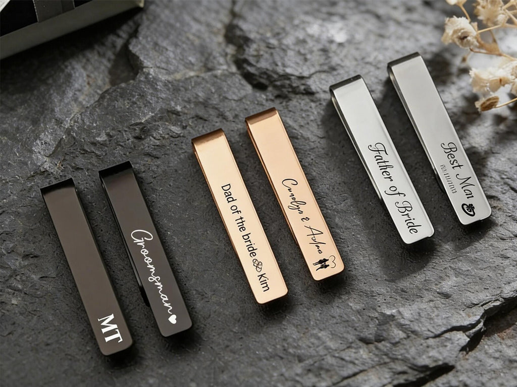 The Executive Signature: Personalized Premium Metal Tie Clip