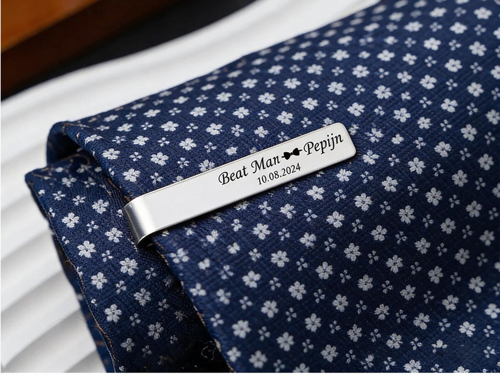 The Executive Signature: Personalized Premium Metal Tie Clip