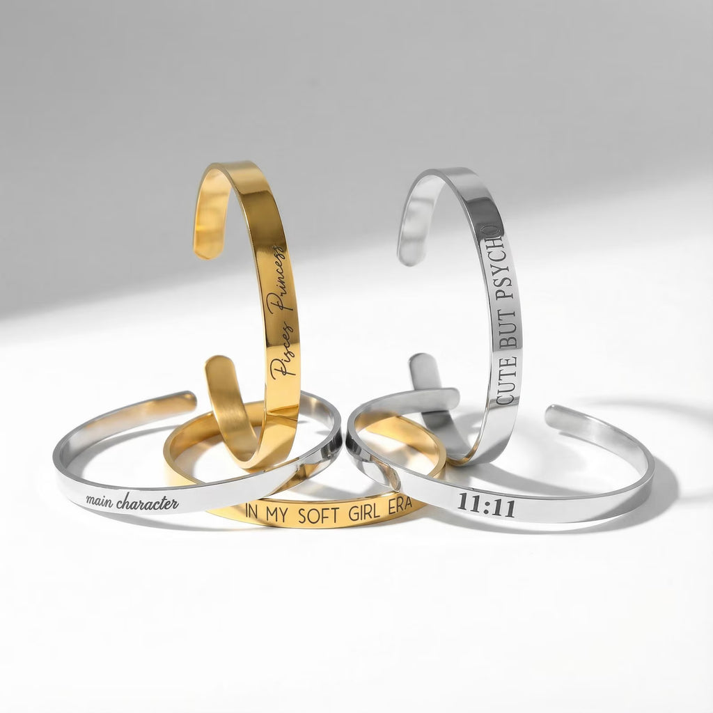 The Signature Cuff: Personalized Minimalist Statement Bracelet
