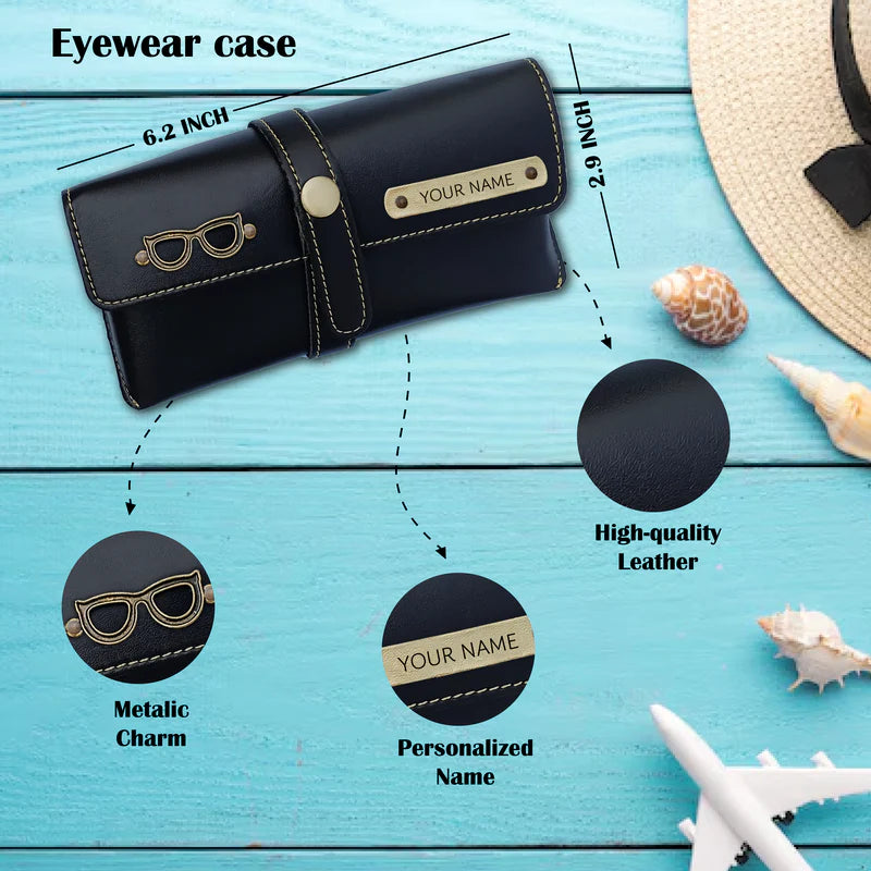 Personalized 4-in-1 Men's Travel Gift Set – Custom Name Passport Cover, Wallet, Eyewear Case & Keychain