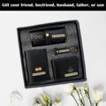 Personalized 4-in-1 Men's Travel Gift Set – Custom Name Passport Cover, Wallet, Eyewear Case & Keychain