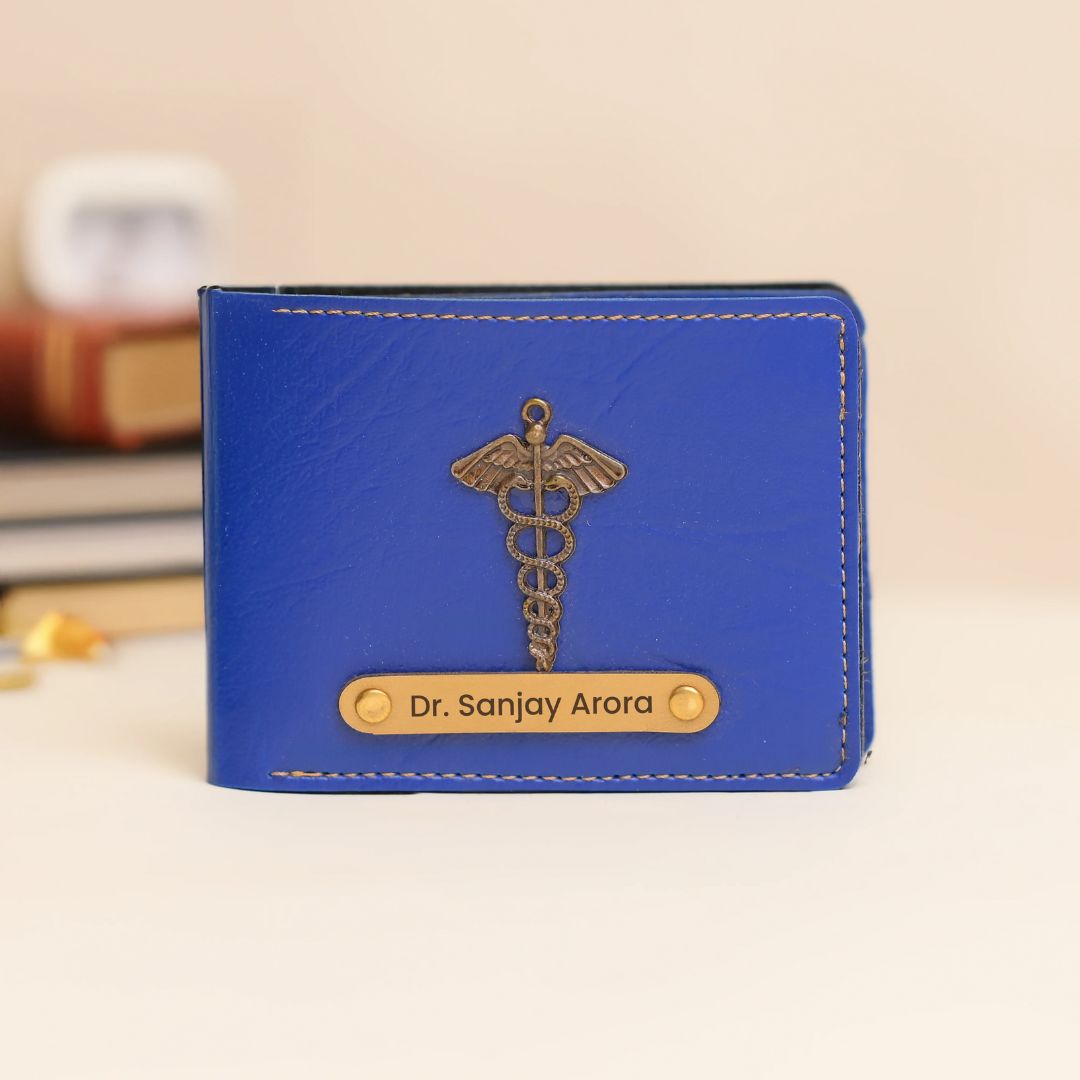 Personalized Wallet | Custom Engraved Leather Wallet for Men & Dad | Birthday, Anniversary & Valentine Gift | Royal Blue