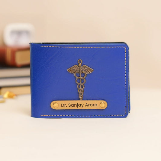 Personalized Wallet | Custom Engraved Leather Wallet for Men & Dad | Birthday, Anniversary & Valentine Gift | Royal Blue