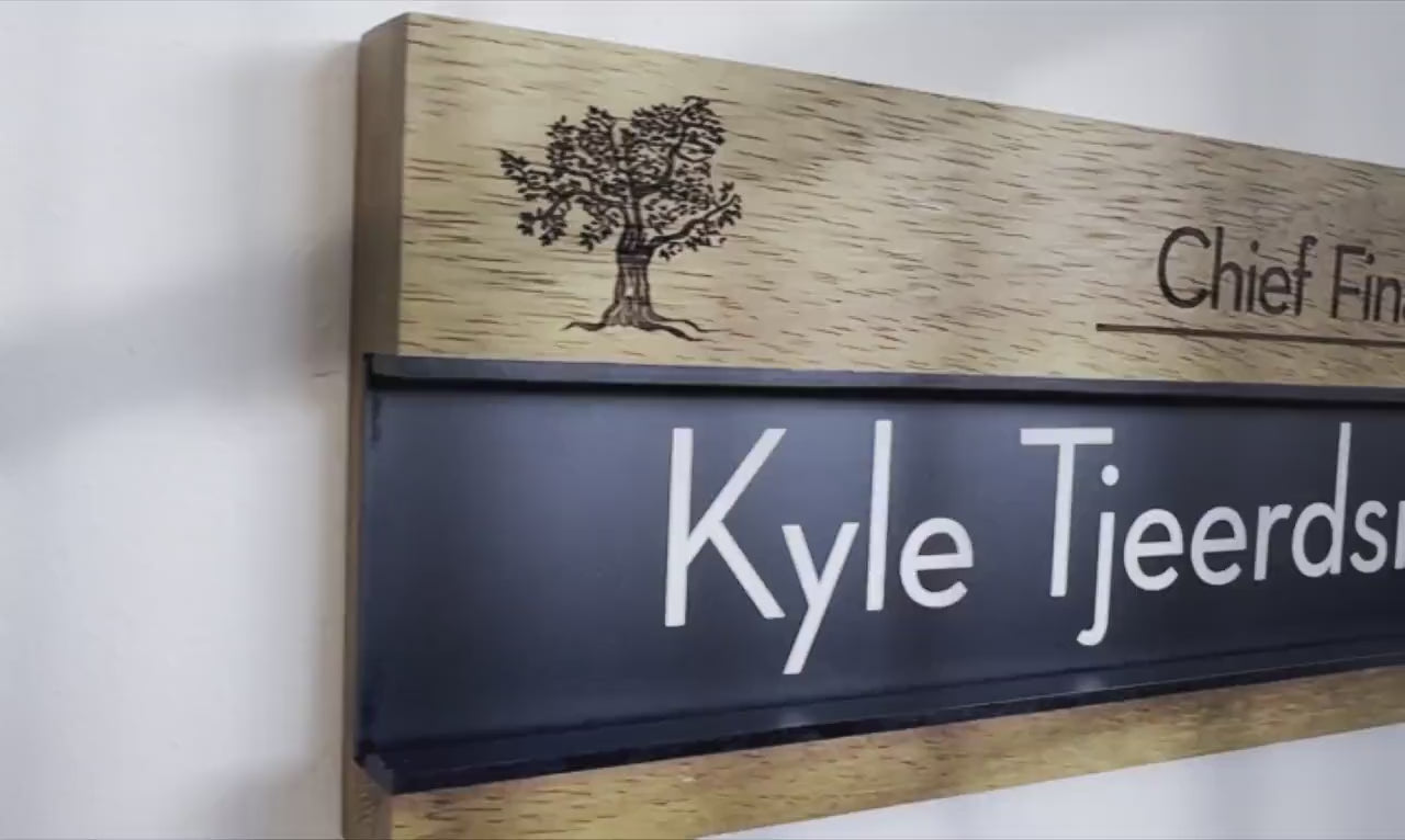 Professional Office Door Nameplate – Customizable Aluminum Frame Wall Plaque