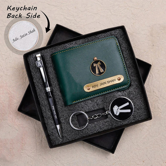 Personalized Wallet Pen & Key Chain Set For Advocates