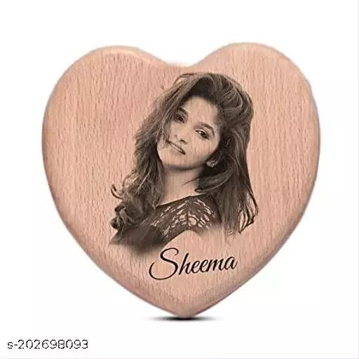 Sensy Gifts Personalized Wooden Engraved Customized Photo and Text Frame for Birthday Gifts (15x15cm)