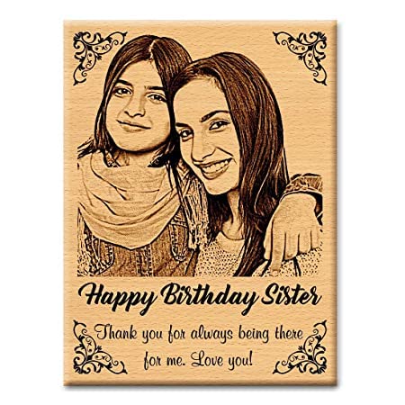 Sensy Gifts Personalized Engraved Wooden Photo Frame with Photo Upload | Customized Gifts For Birthday (4 x 6)