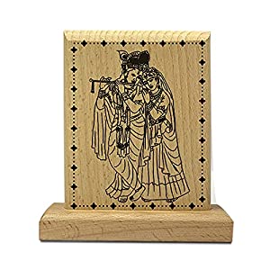 Sensy Gifts Decorative Wooden Radhe Krishna Stand Idol