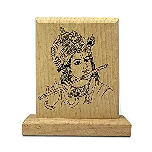 Sensy Gifts Decorative Wooden Krishna Stand Idol