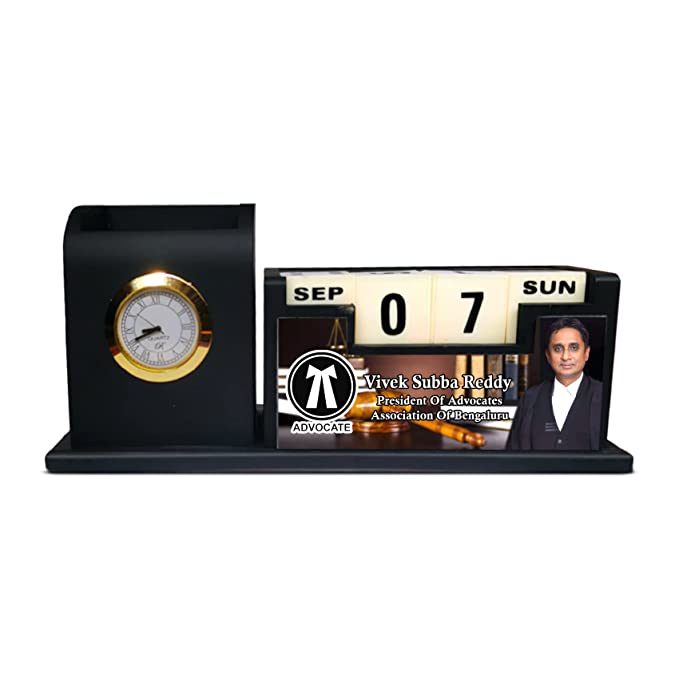Sensy Gifts Personalized Pen Stand with Watch Name Engraved on it For Gifts on Birthdays | Anniversary | Weddings | Friends (Advocate)